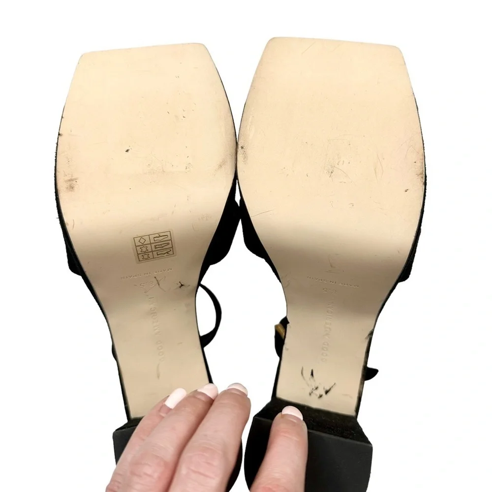 Good American Description Square Toe Platform Heel Sandals